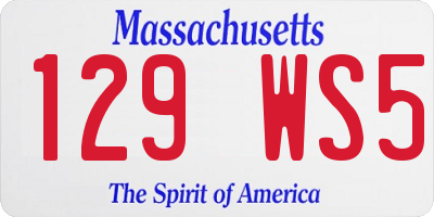 MA license plate 129WS5