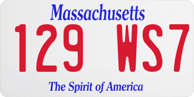 MA license plate 129WS7
