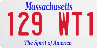 MA license plate 129WT1