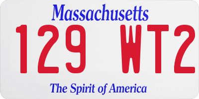 MA license plate 129WT2