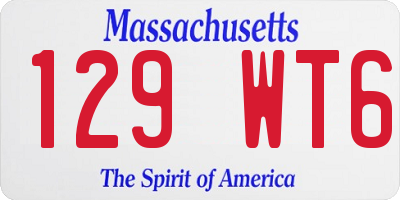MA license plate 129WT6