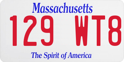 MA license plate 129WT8