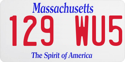 MA license plate 129WU5
