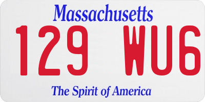 MA license plate 129WU6