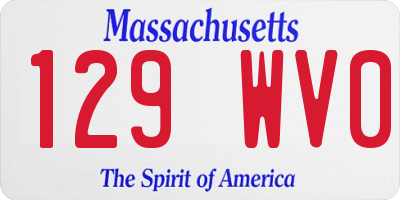 MA license plate 129WV0
