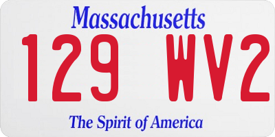 MA license plate 129WV2