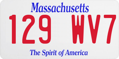 MA license plate 129WV7