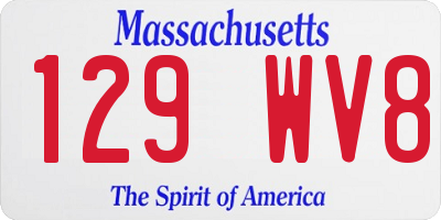 MA license plate 129WV8