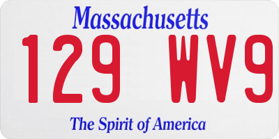 MA license plate 129WV9