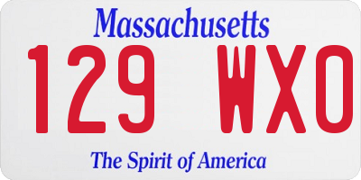 MA license plate 129WX0