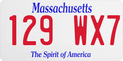 MA license plate 129WX7