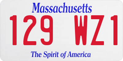 MA license plate 129WZ1