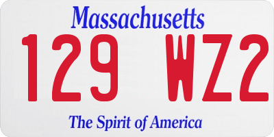MA license plate 129WZ2
