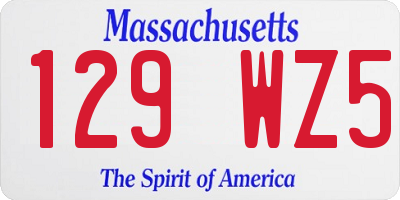 MA license plate 129WZ5