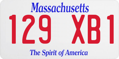 MA license plate 129XB1