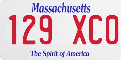 MA license plate 129XC0