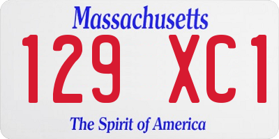 MA license plate 129XC1