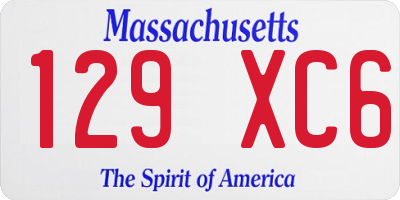 MA license plate 129XC6