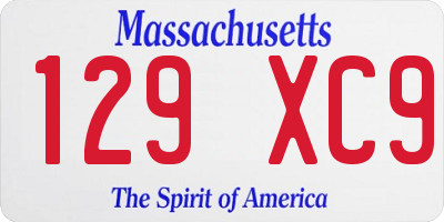 MA license plate 129XC9