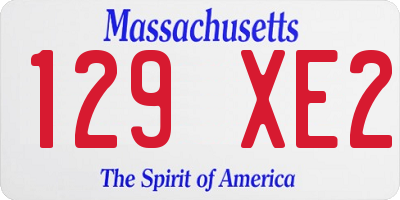 MA license plate 129XE2