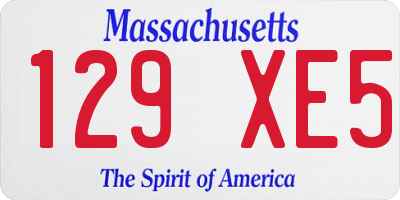 MA license plate 129XE5
