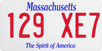 MA license plate 129XE7
