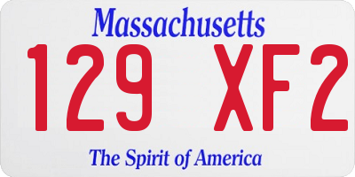 MA license plate 129XF2