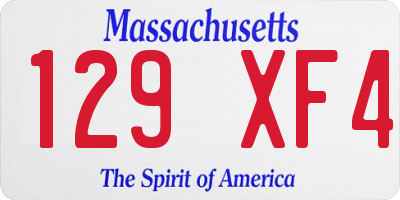 MA license plate 129XF4