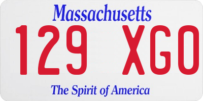 MA license plate 129XG0