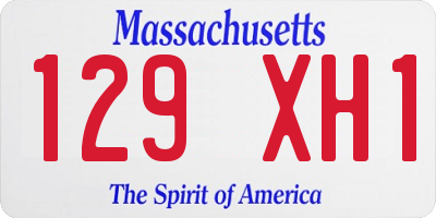 MA license plate 129XH1
