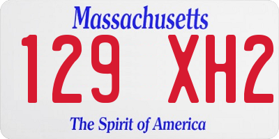 MA license plate 129XH2