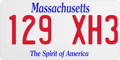 MA license plate 129XH3