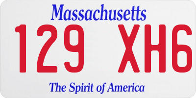 MA license plate 129XH6