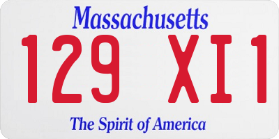 MA license plate 129XI1