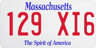 MA license plate 129XI6