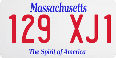 MA license plate 129XJ1