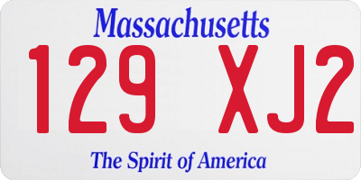 MA license plate 129XJ2