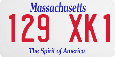 MA license plate 129XK1