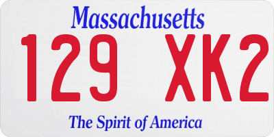 MA license plate 129XK2
