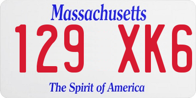 MA license plate 129XK6