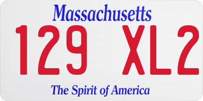 MA license plate 129XL2
