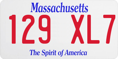 MA license plate 129XL7