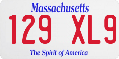MA license plate 129XL9