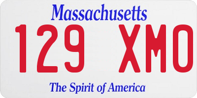 MA license plate 129XM0