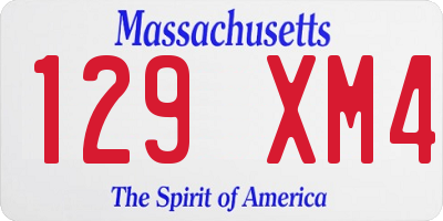 MA license plate 129XM4