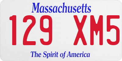 MA license plate 129XM5