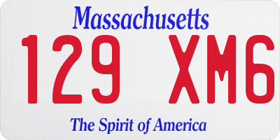 MA license plate 129XM6