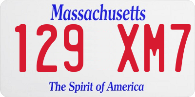 MA license plate 129XM7