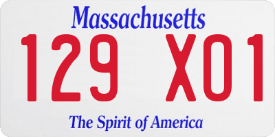 MA license plate 129XO1