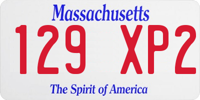 MA license plate 129XP2